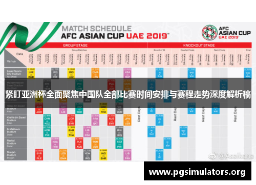 紧盯亚洲杯全面聚焦中国队全部比赛时间安排与赛程走势深度解析稿 紧盯亚洲杯全面聚焦中国队全部比赛时间安排与赛程走势深度解析稿
